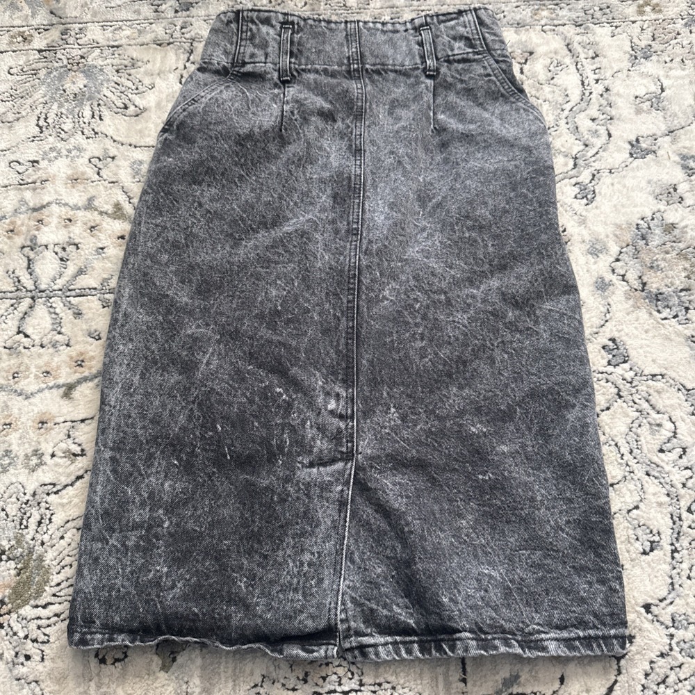 Vintage Chic 80s 90s Pencil Skirt Long Acid Stone Denim 9 USA Y2K Western Retro